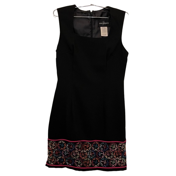 John Roberts Black Embroidered Dress, size 6! - Picture 1 of 6
